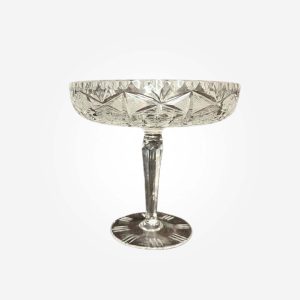 A Vintage American Brilliant Cut Crystal Footed Compote Bowl Candy Dish