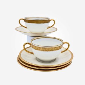 Antique Lenox For JE Caldwell 4 Saucers & 2 Cream Soup Bowls