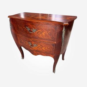 Bombe Commode with Marquetry Inlay
