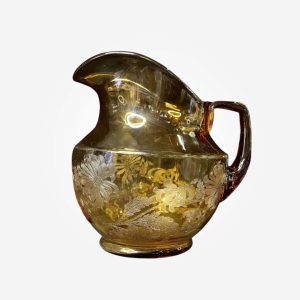 CAMBRIDGE GLASS CO. Visit CHRYSANTHEMUM ETCH AMBER #935