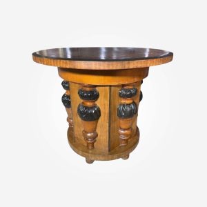 English Walnut Pedestal Center Table
