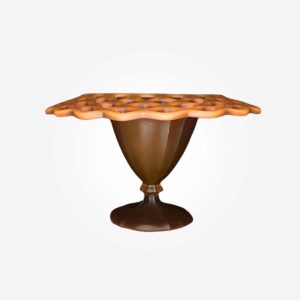 Open Works Amberina Satin Compote 8.5" Tiffin Glass