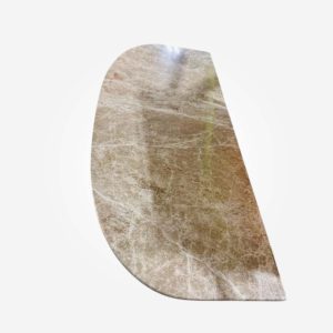 Vintage Italian Ornately Hand Carved Demi Lune Giltwood & Marble Console Table