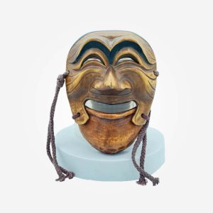 Vintage Korean Hard Carved Wooden Mask