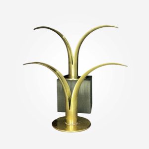 (2) Vintage MCM Mid Century Modern Brass Ystad Candle Holders for Scan, Sweden